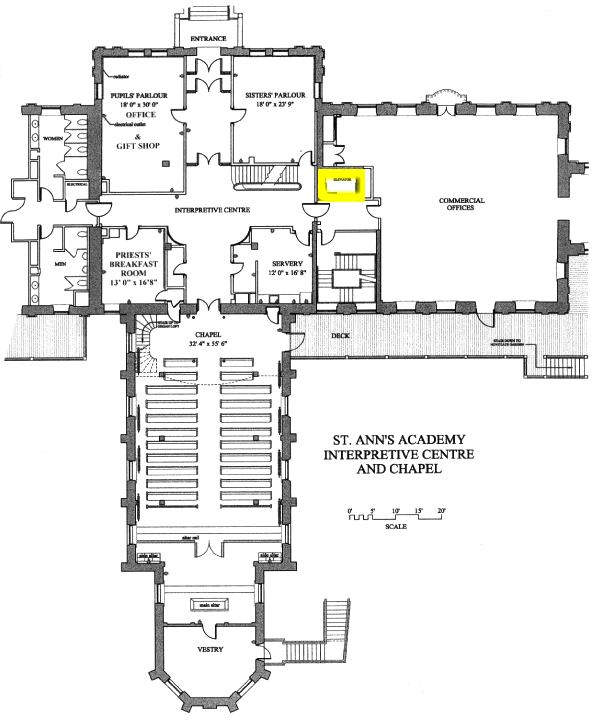 map to St. Ann's Academy elevator