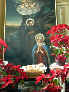 Chapel Christmas decor-Nativity Scene painting by Sister M.Osithe 1900